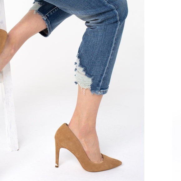 Liverpool The Crop Straight Jean Kennedy Wash Distressed Ankle Jeans Blue 10/30 - Picture 3 of 3